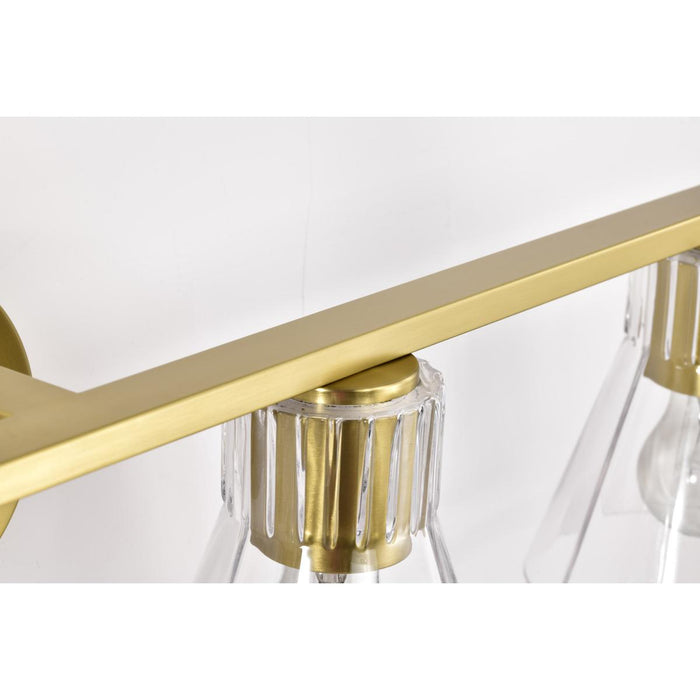 SATCO/NUVO Gianna 4-Light Vanity Vintage Brass Finish Clear Glass (60-8344)