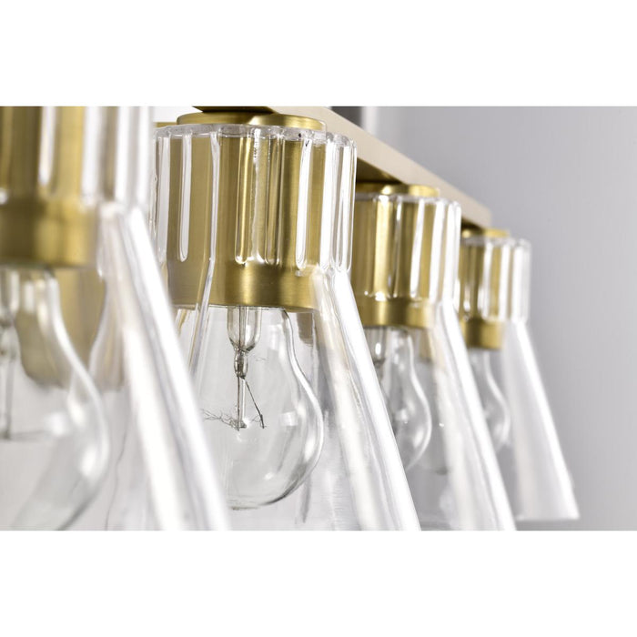 SATCO/NUVO Gianna 4-Light Vanity Vintage Brass Finish Clear Glass (60-8344)