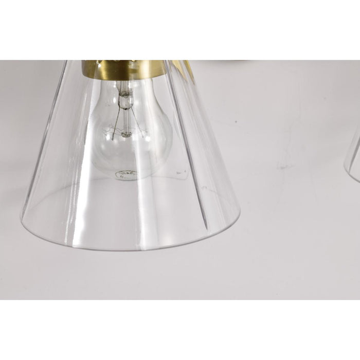 SATCO/NUVO Gianna 4-Light Vanity Vintage Brass Finish Clear Glass (60-8344)