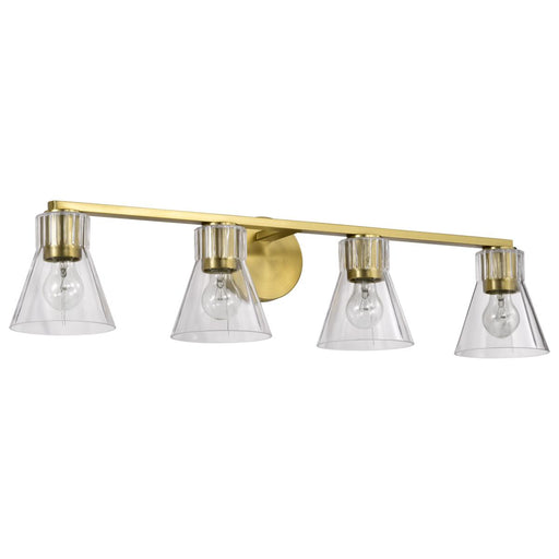 SATCO/NUVO Gianna 4-Light Vanity Vintage Brass Finish Clear Glass (60-8344)
