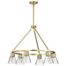 SATCO/NUVO Gianna 6-Light Chandelier Vintage Brass Finish Clear Glass (60-8345)