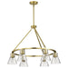 SATCO/NUVO Gianna 6-Light Chandelier Vintage Brass Finish Clear Glass (60-8345)