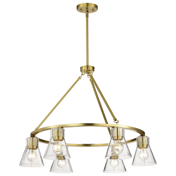 SATCO/NUVO Gianna 6-Light Chandelier Vintage Brass Finish Clear Glass (60-8345)