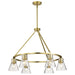 SATCO/NUVO Gianna 6-Light Chandelier Vintage Brass Finish Clear Glass (60-8345)