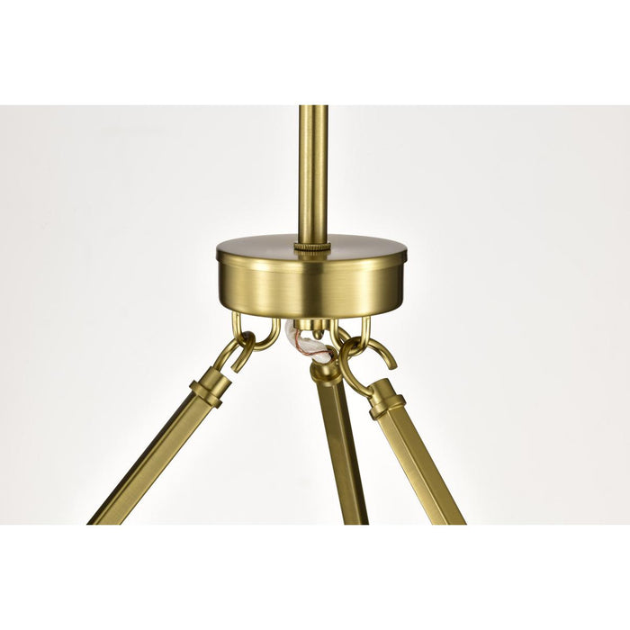 SATCO/NUVO Gianna 6-Light Chandelier Vintage Brass Finish Clear Glass (60-8345)