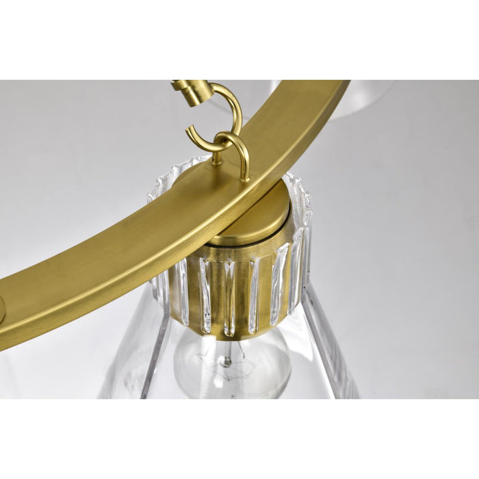 SATCO/NUVO Gianna 6-Light Chandelier Vintage Brass Finish Clear Glass (60-8345)