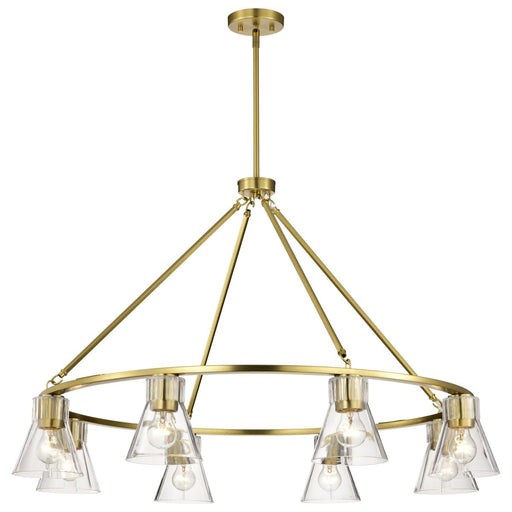 SATCO/NUVO Gianna 8-Light Chandelier Vintage Brass Finish Clear Glass (60-8346)