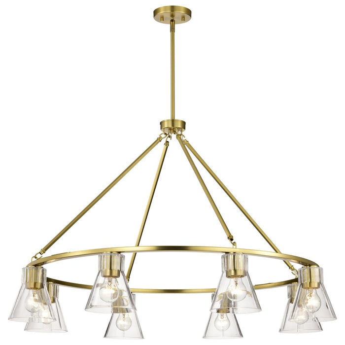 SATCO/NUVO Gianna 8-Light Chandelier Vintage Brass Finish Clear Glass (60-8346)