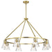 SATCO/NUVO Gianna 8-Light Chandelier Vintage Brass Finish Clear Glass (60-8346)