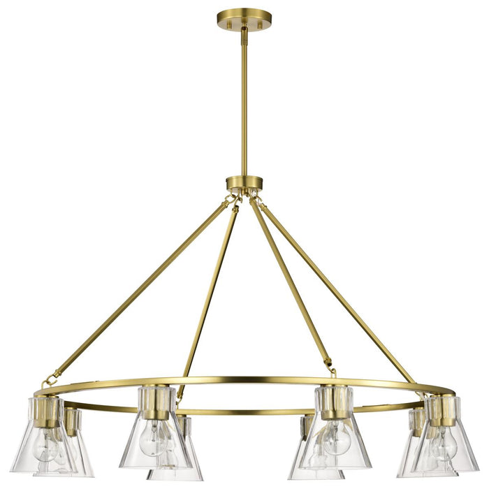 SATCO/NUVO Gianna 8-Light Chandelier Vintage Brass Finish Clear Glass (60-8346)