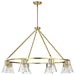 SATCO/NUVO Gianna 8-Light Chandelier Vintage Brass Finish Clear Glass (60-8346)