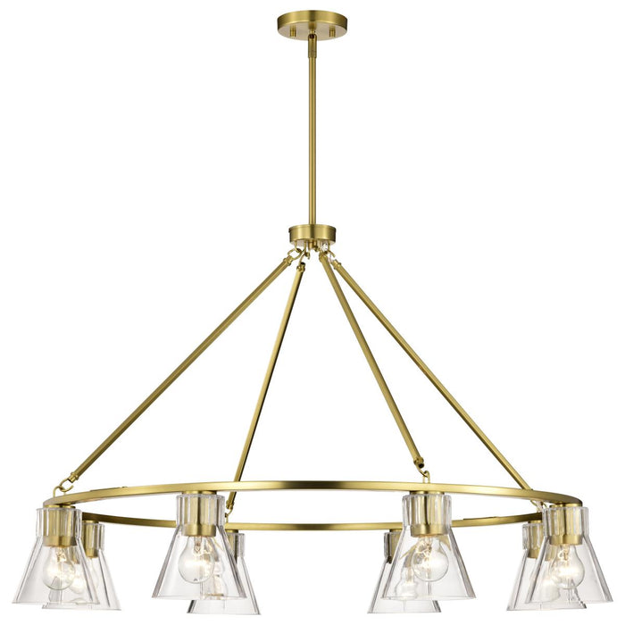 SATCO/NUVO Gianna 8-Light Chandelier Vintage Brass Finish Clear Glass (60-8346)