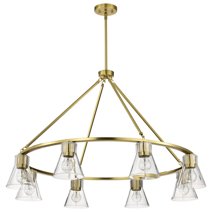 SATCO/NUVO Gianna 8-Light Chandelier Vintage Brass Finish Clear Glass (60-8346)