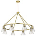 SATCO/NUVO Gianna 8-Light Chandelier Vintage Brass Finish Clear Glass (60-8346)