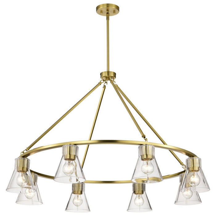 SATCO/NUVO Gianna 8-Light Chandelier Vintage Brass Finish Clear Glass (60-8346)