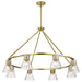 SATCO/NUVO Gianna 8-Light Chandelier Vintage Brass Finish Clear Glass (60-8346)
