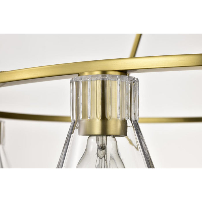 SATCO/NUVO Gianna 8-Light Chandelier Vintage Brass Finish Clear Glass (60-8346)
