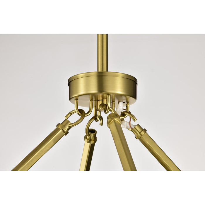 SATCO/NUVO Gianna 8-Light Chandelier Vintage Brass Finish Clear Glass (60-8346)
