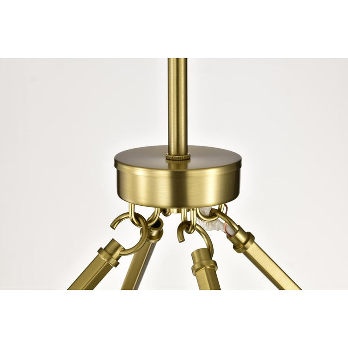 SATCO/NUVO Gianna 8-Light Chandelier Vintage Brass Finish Clear Glass (60-8346)