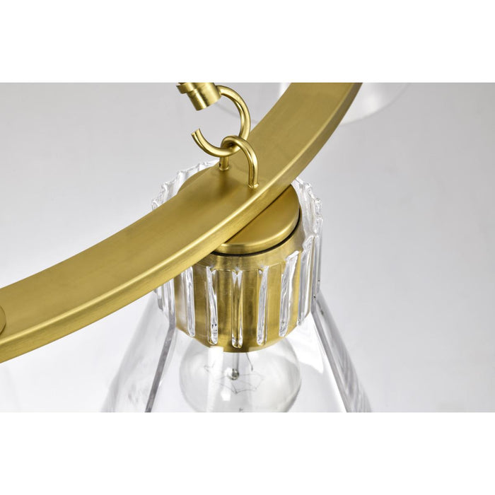 SATCO/NUVO Gianna 8-Light Chandelier Vintage Brass Finish Clear Glass (60-8346)