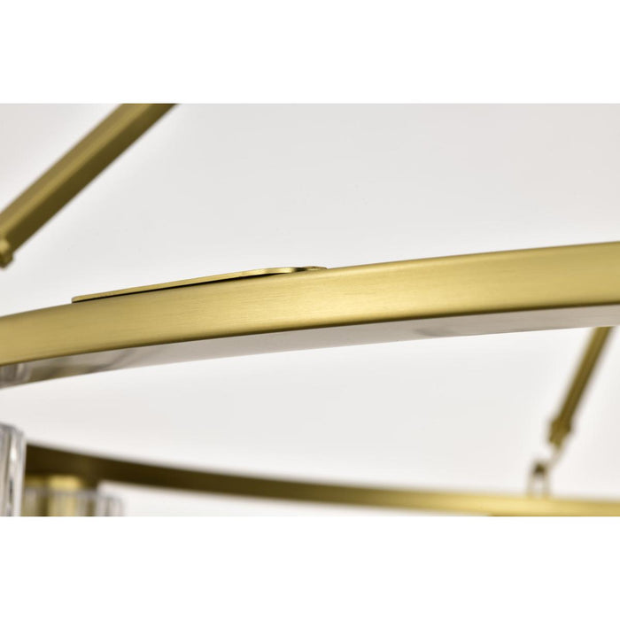 SATCO/NUVO Gianna 8-Light Chandelier Vintage Brass Finish Clear Glass (60-8346)