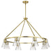 SATCO/NUVO Gianna 8-Light Chandelier Vintage Brass Finish Clear Glass (60-8346)