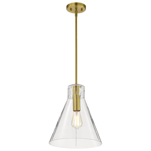 SATCO/NUVO Gianna 1-Light Medium Pendant Vintage Brass Finish Clear Glass (60-8348)