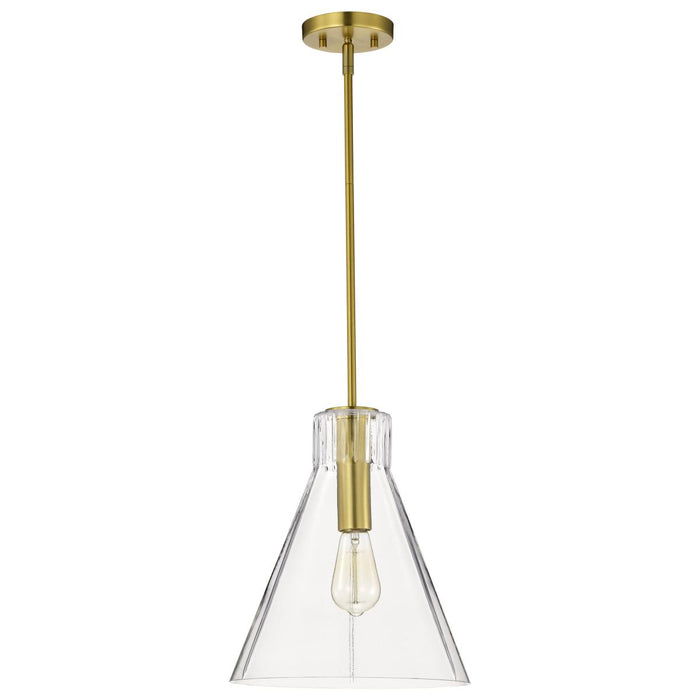 SATCO/NUVO Gianna 1-Light Medium Pendant Vintage Brass Finish Clear Glass (60-8348)