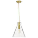 SATCO/NUVO Gianna 1-Light Medium Pendant Vintage Brass Finish Clear Glass (60-8348)