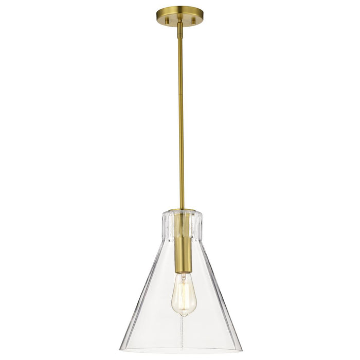 SATCO/NUVO Gianna 1-Light Medium Pendant Vintage Brass Finish Clear Glass (60-8348)