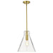 SATCO/NUVO Gianna 1-Light Medium Pendant Vintage Brass Finish Clear Glass (60-8348)