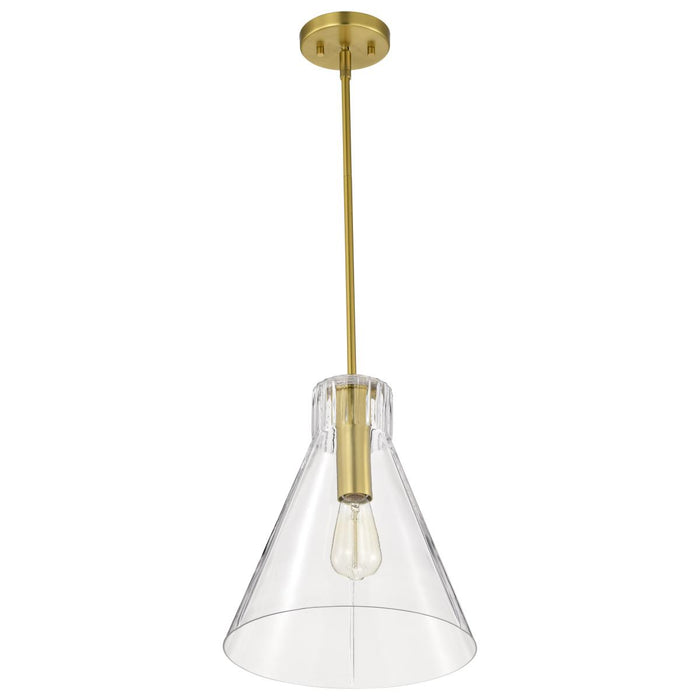 SATCO/NUVO Gianna 1-Light Medium Pendant Vintage Brass Finish Clear Glass (60-8348)
