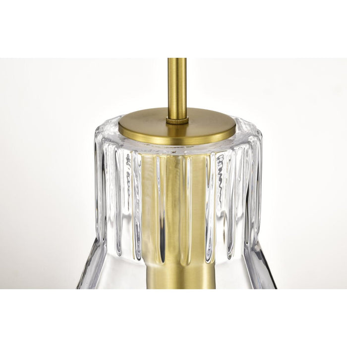SATCO/NUVO Gianna 1-Light Medium Pendant Vintage Brass Finish Clear Glass (60-8348)