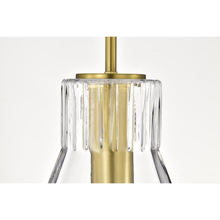 SATCO/NUVO Gianna 1-Light Medium Pendant Vintage Brass Finish Clear Glass (60-8348)