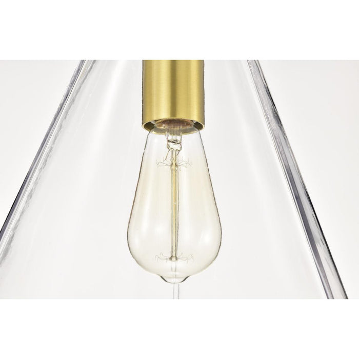 SATCO/NUVO Gianna 1-Light Medium Pendant Vintage Brass Finish Clear Glass (60-8348)