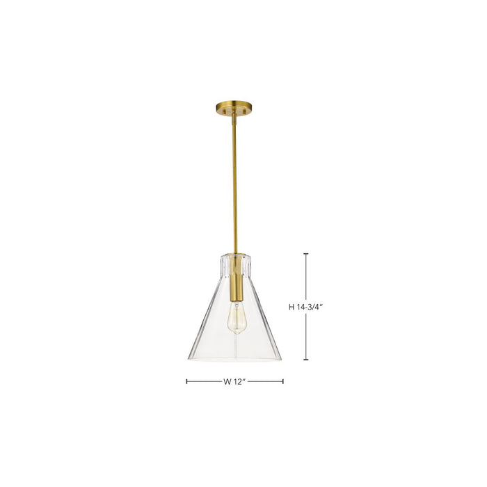 SATCO/NUVO Gianna 1-Light Medium Pendant Vintage Brass Finish Clear Glass (60-8348)