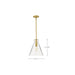 SATCO/NUVO Gianna 1-Light Medium Pendant Vintage Brass Finish Clear Glass (60-8348)