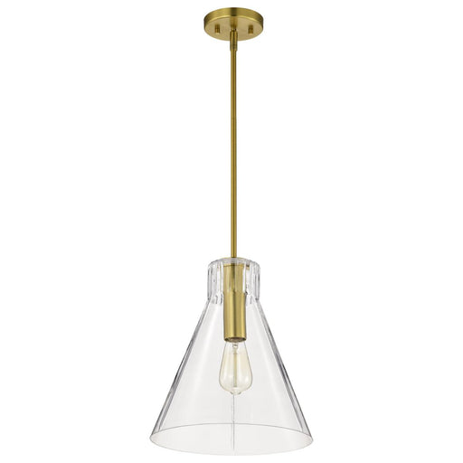 SATCO/NUVO Gianna 1-Light Medium Pendant Vintage Brass Finish Clear Glass (60-8348)