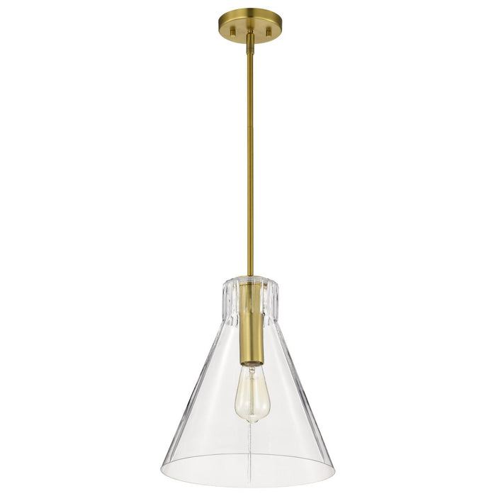 SATCO/NUVO Gianna 1-Light Medium Pendant Vintage Brass Finish Clear Glass (60-8348)