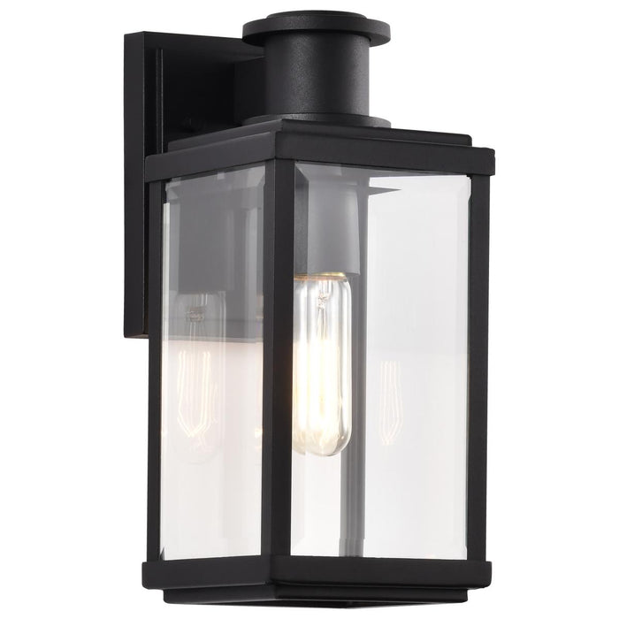 SATCO/NUVO Luca Small Outdoor Lantern Sand Black Finish Clear Beveled Glass (60-8510)