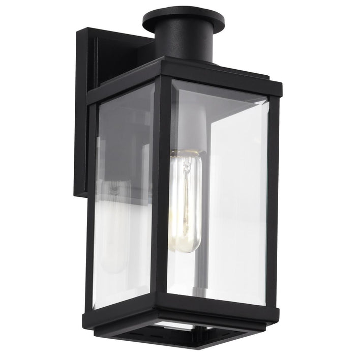 SATCO/NUVO Luca Small Outdoor Lantern Sand Black Finish Clear Beveled Glass (60-8510)