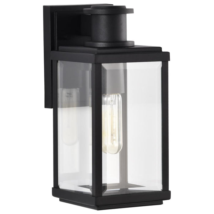 SATCO/NUVO Luca Small Outdoor Lantern Sand Black Finish Clear Beveled Glass (60-8510)