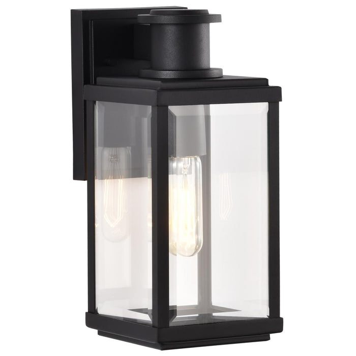 SATCO/NUVO Luca Small Outdoor Lantern Sand Black Finish Clear Beveled Glass (60-8510)