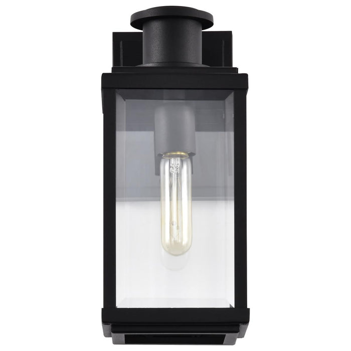 SATCO/NUVO Luca Small Outdoor Lantern Sand Black Finish Clear Beveled Glass (60-8510)