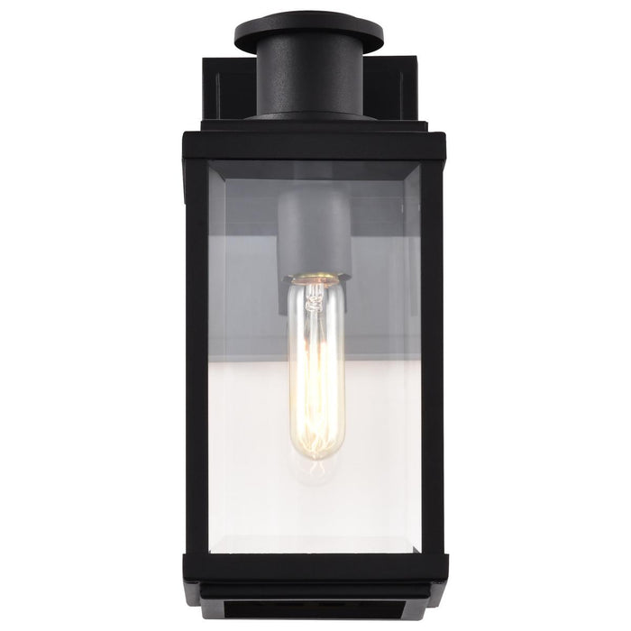 SATCO/NUVO Luca Small Outdoor Lantern Sand Black Finish Clear Beveled Glass (60-8510)