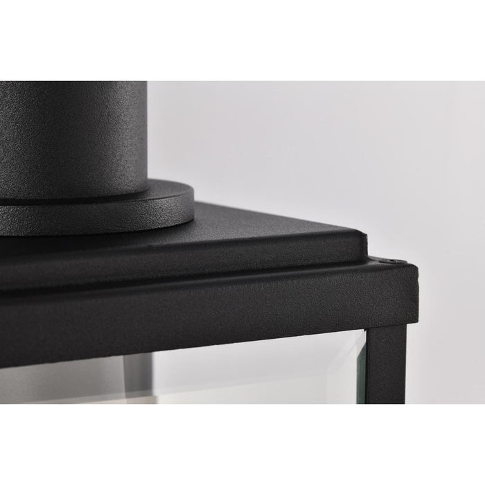 SATCO/NUVO Luca Small Outdoor Lantern Sand Black Finish Clear Beveled Glass (60-8510)