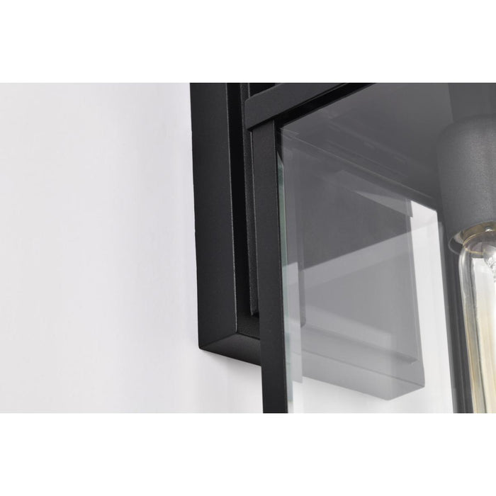 SATCO/NUVO Luca Small Outdoor Lantern Sand Black Finish Clear Beveled Glass (60-8510)
