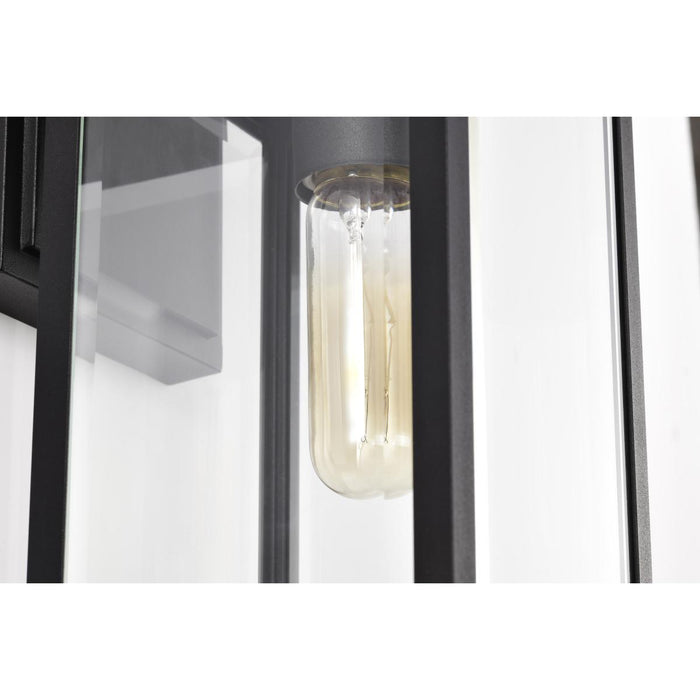 SATCO/NUVO Luca Small Outdoor Lantern Sand Black Finish Clear Beveled Glass (60-8510)