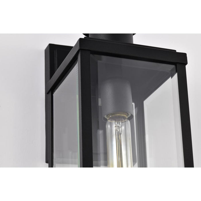 SATCO/NUVO Luca Small Outdoor Lantern Sand Black Finish Clear Beveled Glass (60-8510)