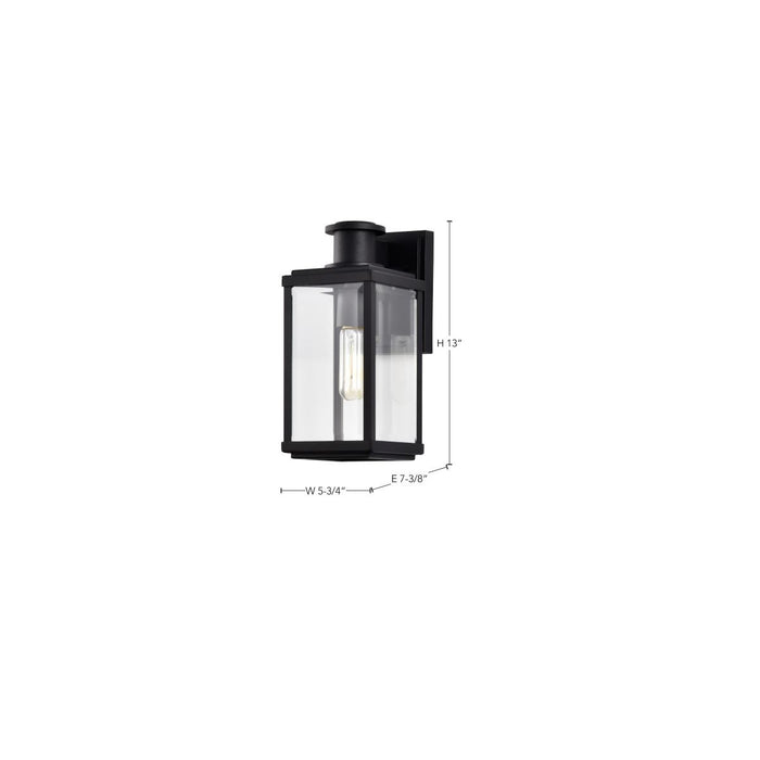 SATCO/NUVO Luca Small Outdoor Lantern Sand Black Finish Clear Beveled Glass (60-8510)